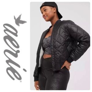 Aerie Quilted Sherpa Bomber Jacket